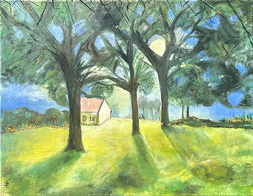 Flight Over a Moonlit Path - Original.  SOLD